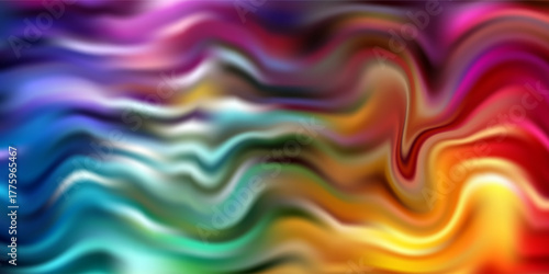  fluid swirl of rainbow colors creates an energetic abstract background suitable for design projects, marketing, and digital art. Bright, harmonious gradients evoke creativity,