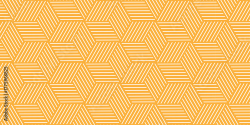 seamless pattern with yellow stripes line creative web hexagon type grid square repeat overlap triangle textile background.	

