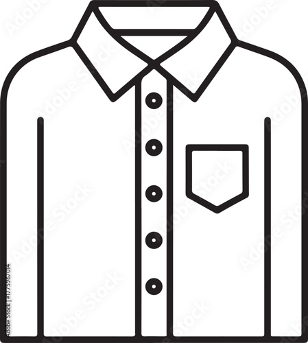 Clean line art icon of a folded long sleeve button down shirt
