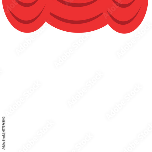 Rich red theater curtain with wavy folds, evoking grandeur for performance, cinema, or stage presentation visuals.