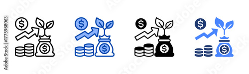 Investment icon set multiple style collection