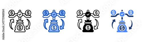 Balance icon set multiple style collection