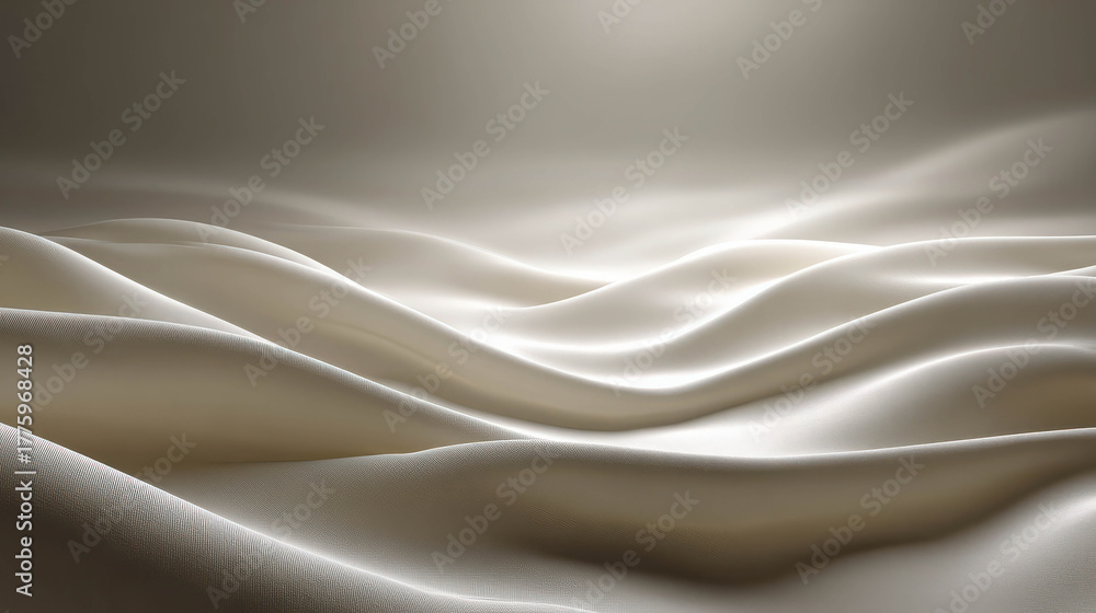 Obraz premium Fine Silk Fabric Folds Creating Rhythmic Waves in Soft Light for Elegant Textile and Fashion Background