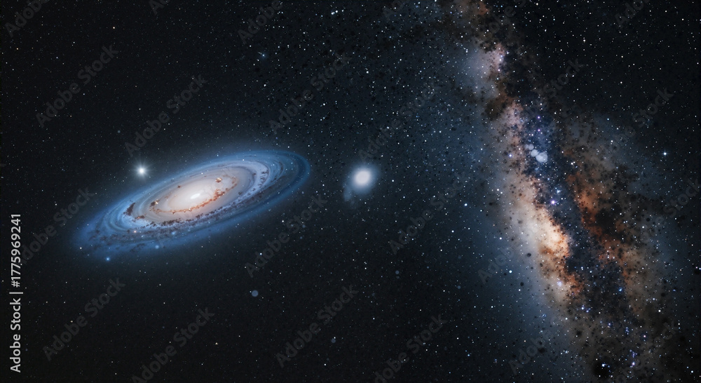 Obraz premium Cosmic Dance of Galaxies