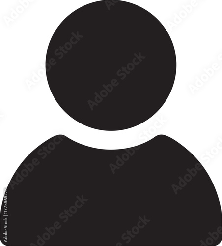 User account and profile icon showing person silhouette for login or identification, clean vector.
