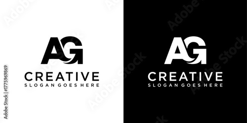 AG or GA initial letter logo design vector
