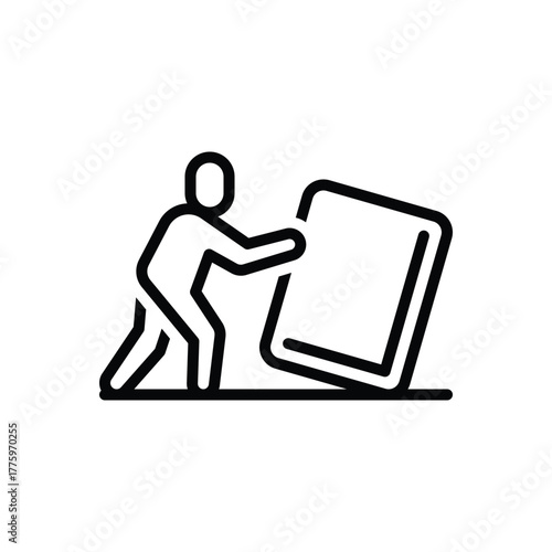 Black line icon for coordinated effort