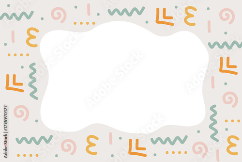 Hand drawn flat natural abstract shapes 