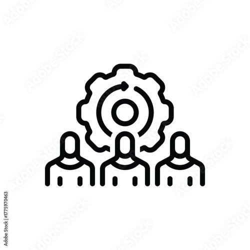 Black line icon for joint endeavor