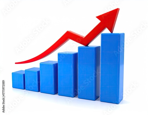 Free Download Rising blue bar graph with a red arrow pointing upwards (1) - GFXLoad
