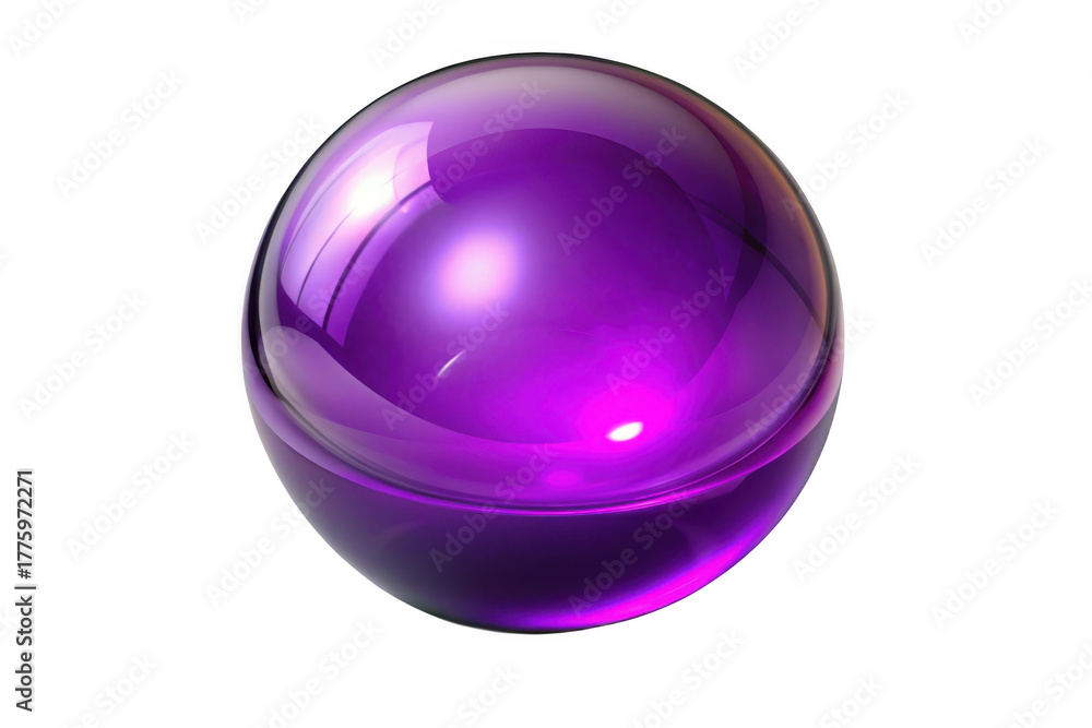 Obraz premium Shiny purple sphere orb ball 3d render graphic element design resource digital art asset isolated on transparent background