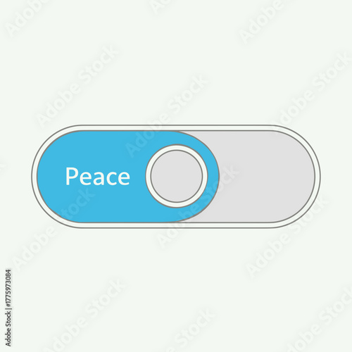 Modern toggle switch indicating peace with blue background  