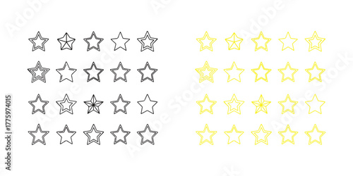 Star Rating Icon Set: Customer Review, Quality, Favorite, Success