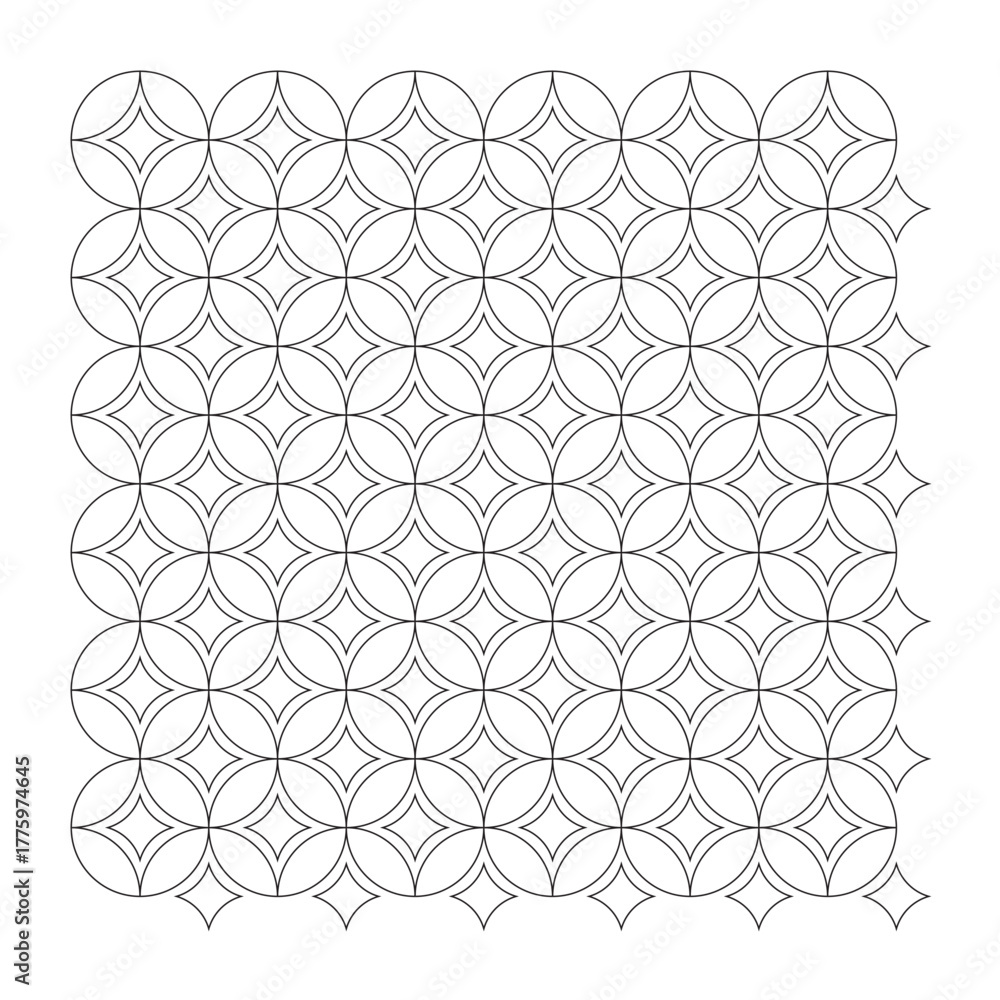 Fototapeta premium Intricate geometric pattern of interlocking circles in a repeating design