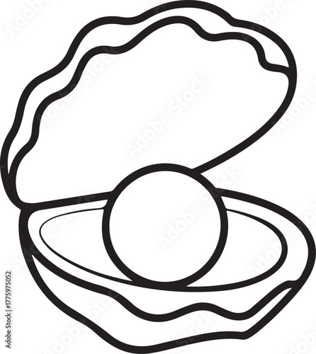 Open oyster shell revealing a single round pearl inside