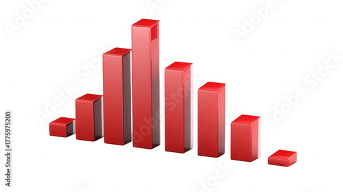 Free Download Red bar graph showing a decrease in value on a black background in a studio shot on transparent background - GFXLoad