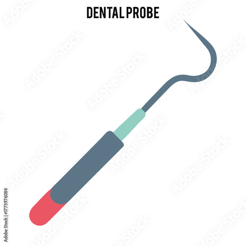 Illustration of a dental probe tool used for oral examination and cleaning procedures