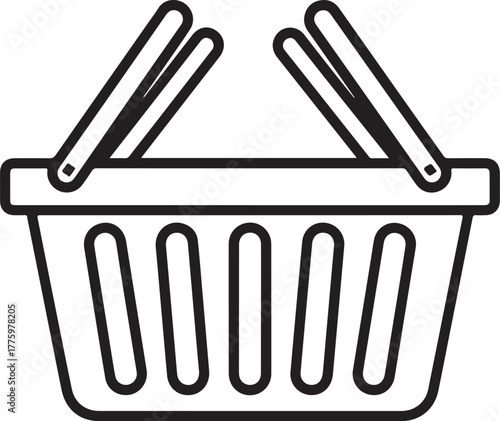 Shopping basket line icon, outline vector sign, linear style pictogram