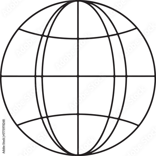 Globe icon, representing global connection and network