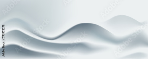 Majestic snow-capped mountains under a clear blue sky, bright sunlight, and shadows create a peaceful winter atmosphere. Vector illustration