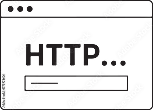 Browser window with http loading bar for website