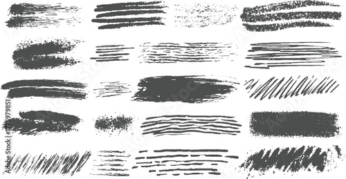 Wallpaper Mural Collection of dark gray grunge brush stroke textures and scribbles on white background vector Torontodigital.ca