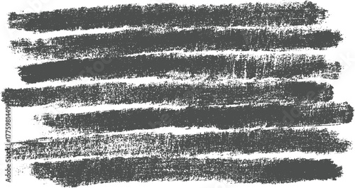 Dark grey horizontal brush strokes on white background textured grunge pattern abstract black