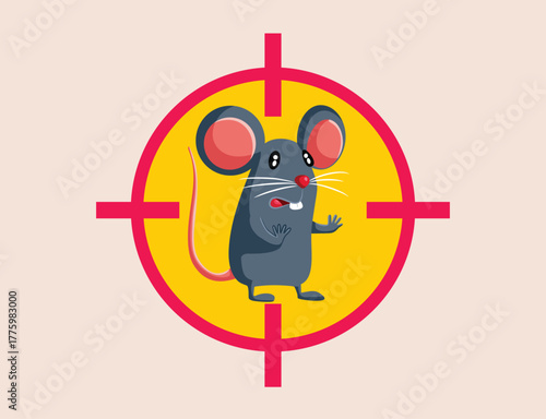 Panicked Mouse Targeted by Pest Control. Expert in deratization targeting a scared running mouse

