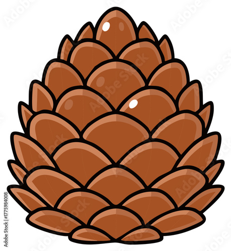 Cartoon pinecone vector illustration isolated for autumn and winter design