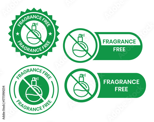 Fragrance free stamp. No scent icon, aroma free, smell absence concept, does not contain odor, thin line symbol on white background - editable stroke vector illustration.