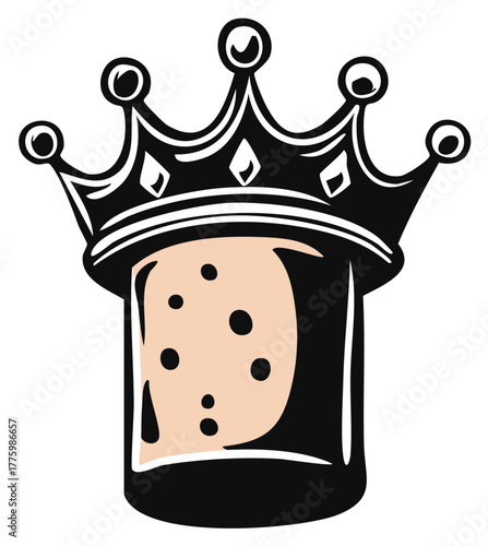 Crown and Jar Cartoon Graphic Image