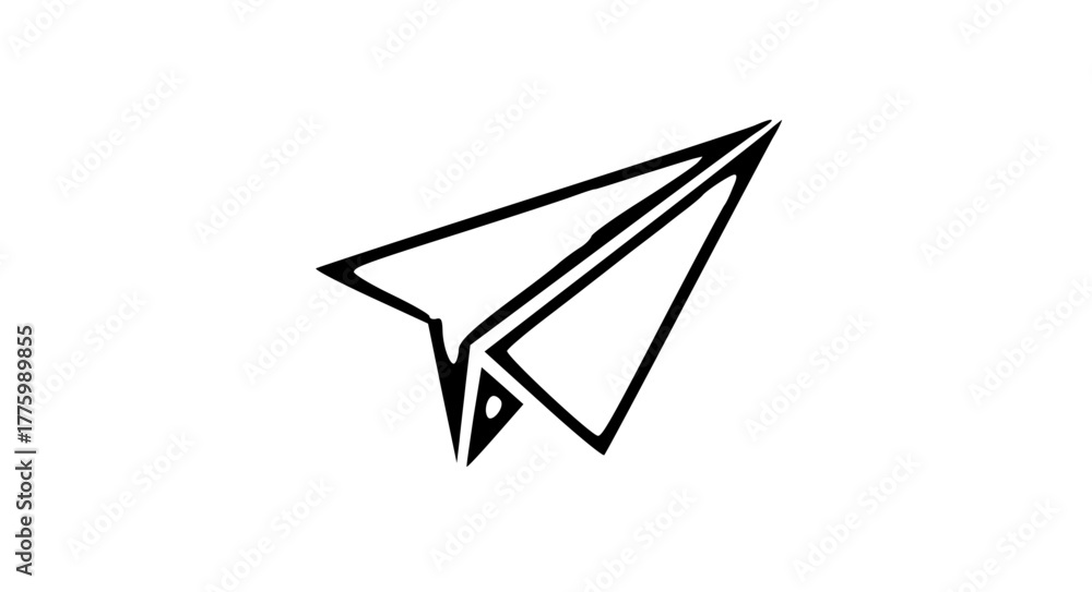 Fototapeta premium a glyph-style icon of a paper plane in diagonal position. Use flat blue tone. Keep shape simple and clean.