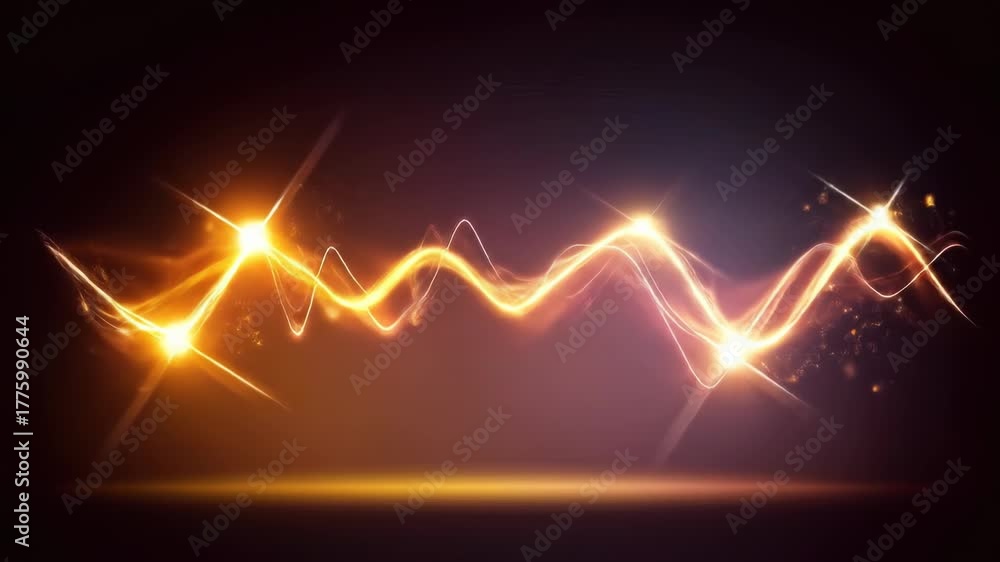 Golden plasma wave glowing brightly against a dark backdrop