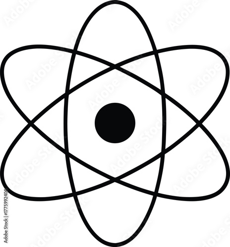 Glowing atom with orbiting electrons and a luminous trail