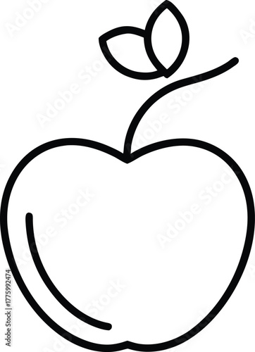 Icon of an apple falling due to gravity illustrating physics and science concepts