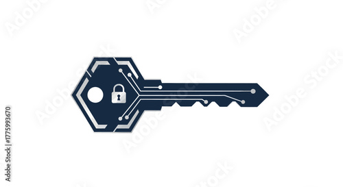 Unlock digital security and access with a futuristic cyber key, symbolizing protection and innovation in technology