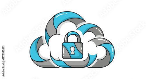 Secure your digital world with this vibrant cloud security padlock graphic, ensuring data protection and peace of mind for modern businesses.