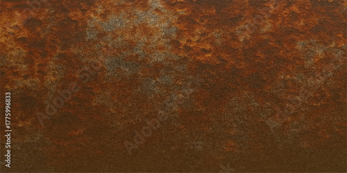 Old rusty metal background with a grungy brown texture and orange corrosion pattern on the steel surface