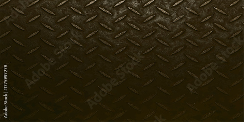 Seamless industrial rusty metal plate texture pattern on a gray aluminum surface sheet
