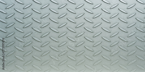 Seamless metallic diamond plate pattern, industrial texture for a steel surface background