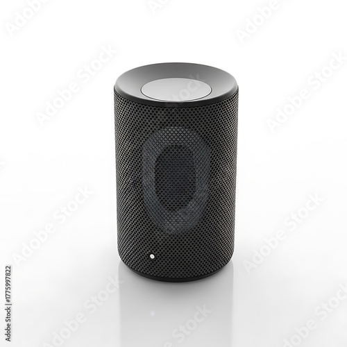 Black Wireless Speaker Portable Music Player Audio Device Sound System Technology Electronics Modern Design Isolated on White