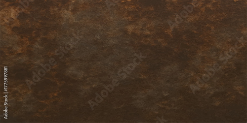 Old, rusty metal texture with a dark brown grunge surface provides a vintage and aged backdrop or wallpaper design