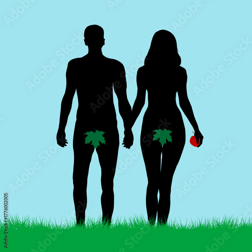 Adam and Eve silhouettes