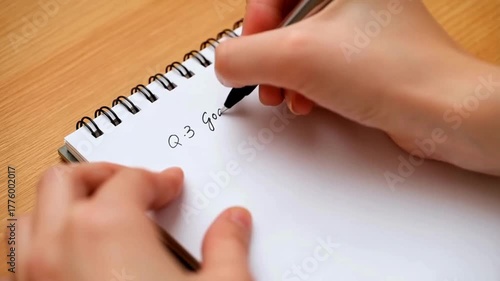 Handwriting Notes on Notepad | Writing with Pen Close-up | Taking Notes by Hand