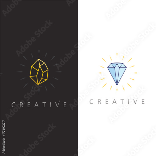 Precious Crystal Gem Logo Vector for High-End Jewelry, Beauty, and Luxury Companies