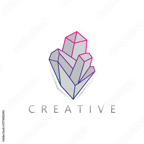 Geometric Gemstone Diamond Symbol Logo for Modern Jewelry and Fashion Luxury Company
