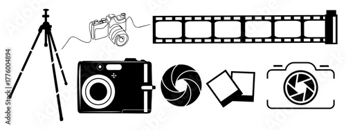 Photography elements vector illustration. Camera icon. 