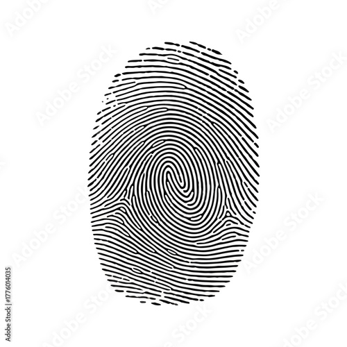 Detailed human fingerprint, unique biometric pattern for individual identification and security