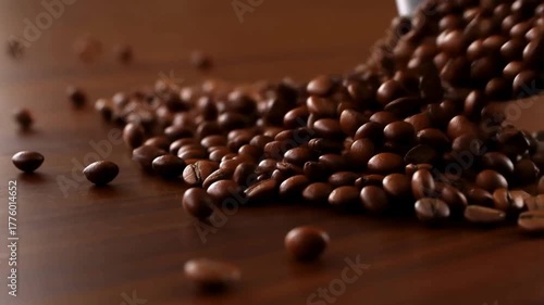 Fresh Coffee Beans Spread, Roasted Coffee Beans Closeup, Premium Coffee Bean Texture