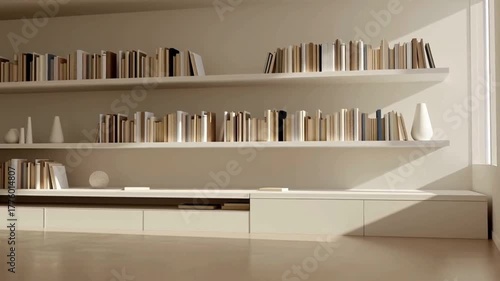  Minimalist Bookshelf Design, Modern Living Room Bookshelves, Elegant Home Library Decor